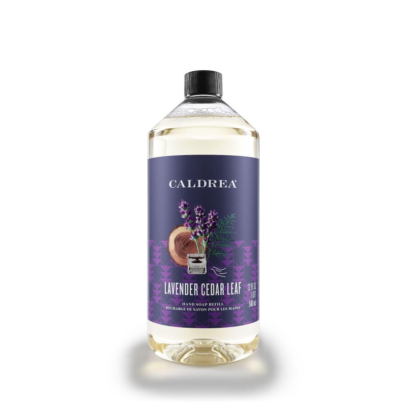 Caldrea Hand Soap Refill, Aloe Vera Gel, Olive Oil And Essential Oils To Cleanse And Condition, Lavender Cedar Leaf, 32 Oz - Image 1